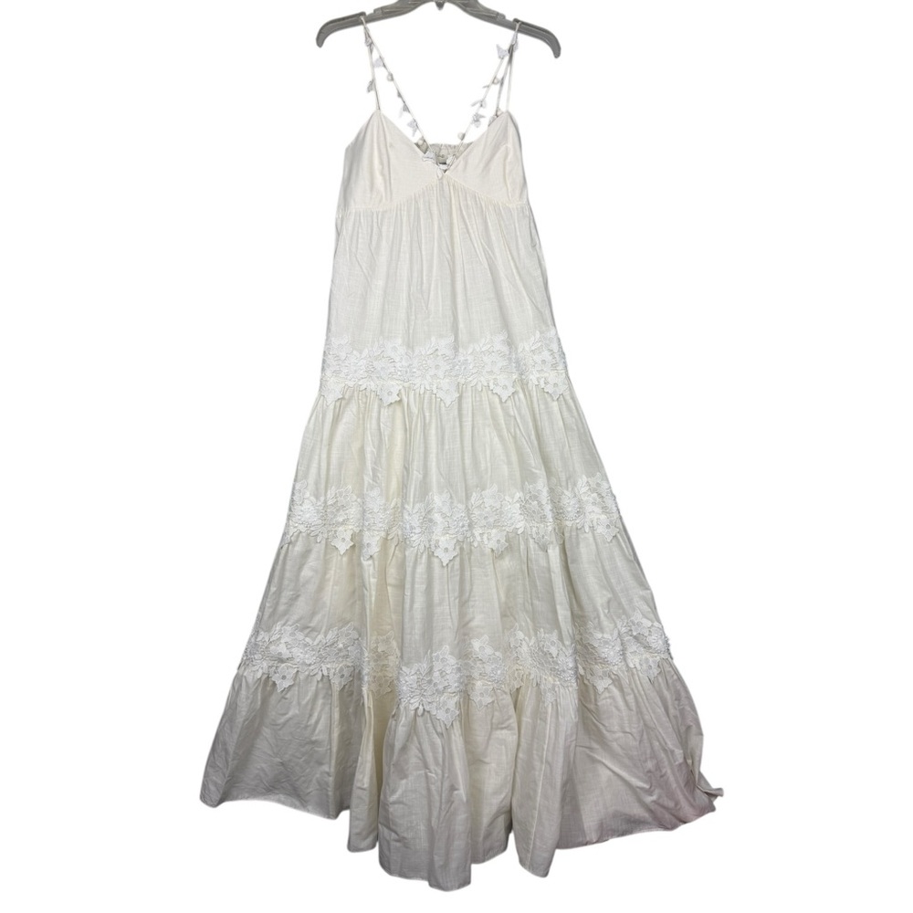 Sachin + Babi White Tiered 3D Floral Maxi Dress - Picture 2 of 8